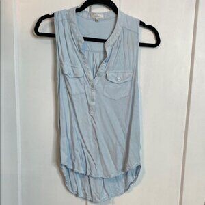 Talula Light Blue Sleeveless Collared Button down Womens TopSmall